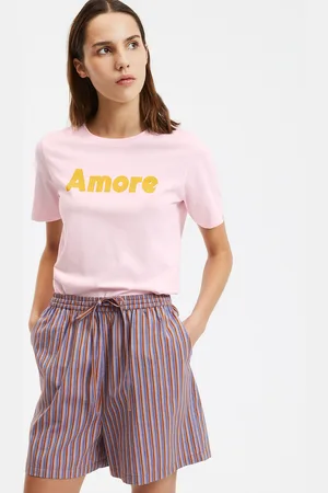 La Redoute Crew Neck Short-Sleeved Slogan T-Shirt
