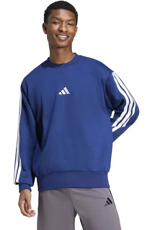 adidas Essential 3-Striped Fleece Sweatshirt with Rounded Neck