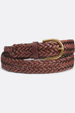 La Redoute Braided Leather Belt with Metal Buckle