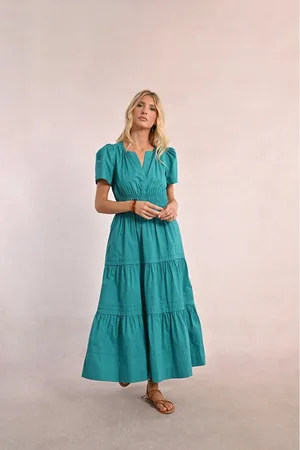 Molly Bracken Long-Sleeves Mini-Dress with Ruffles