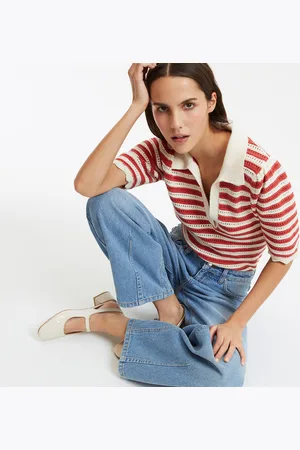 La Redoute Striped Knit Polo Jumper