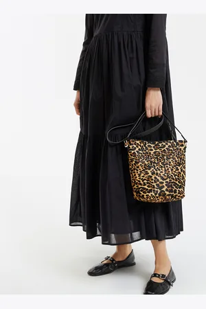 La Redoute Leather Leopard Bucket Bag