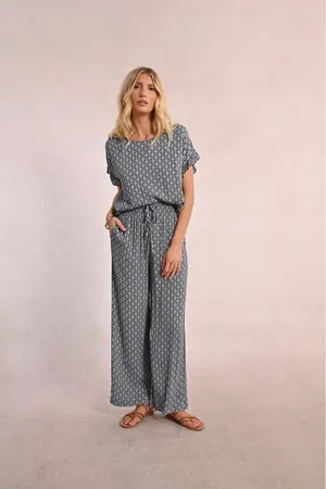Molly Bracken Printed Wide Leg Trousers