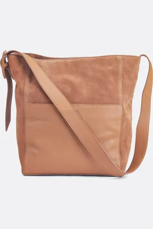 La Redoute Signatures Buckle Tote Bag in Suede
