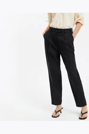 La Redoute Linen Cigarette Trousers with High Waist