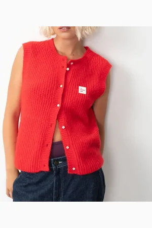 American Vintage East Sleeveless Cardigan with Crew Neck
