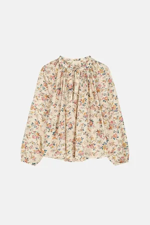 Louise Misha Nicoliana Printed Blouse with Long Sleeves, Loose Fit