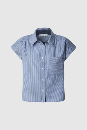 Pepe Jeans Short Blouse with Fine Stripes
