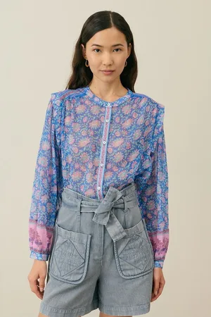 Louise Misha Jane Printed Blouse with Crew Neck and Long Sleeves