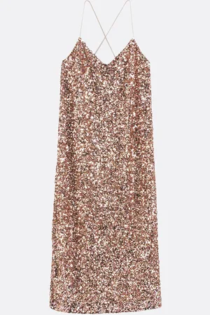 La Redoute Maxi Dress with Shoestring Straps, in Sequins