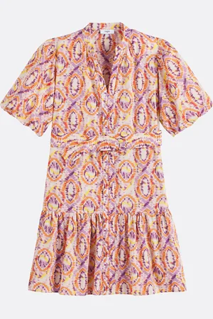 Suncoo Cerrone Printed Mini Dress with Short Sleeves