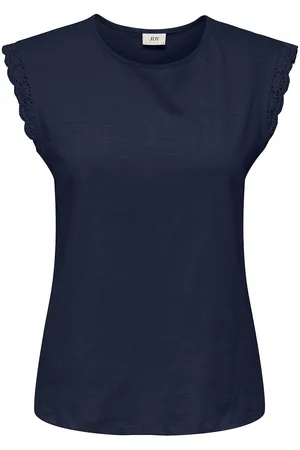 JDY Crew Neck T-Shirt with Lace Sleeves