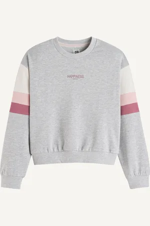 La Redoute Relaxed Slogan Print Sweatshirt with Crew Neck