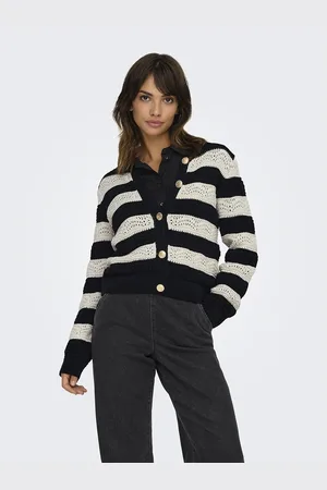 ONLY Striped Crew Neck Cardigan