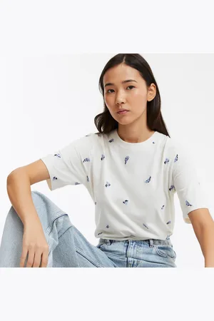 La Redoute Floral Crew Neck T-Shirt with Short Sleeves