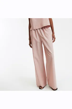 La Redoute Striped Cotton/Linen Trousers with Wide Leg