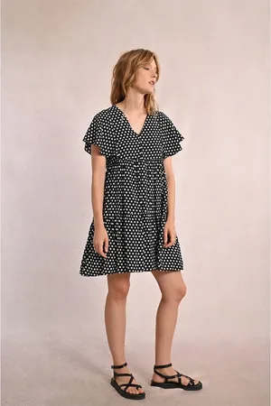 Molly Bracken Printed Flared Short Sleeve Mini Dress