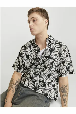 JACK & JONES Printed Cotton Shirt with Short Sleeves