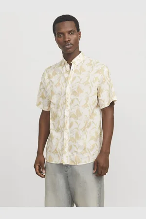 JACK & JONES Printed Cotton Shirt with Short Sleeves