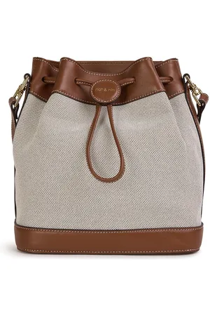 Nat & Nin Bucket Bag in Canvas and Leather, Norah Toile