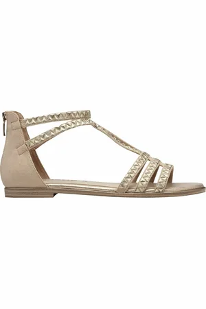 Tamaris Flat T-Bar Sandals with Closed Heel