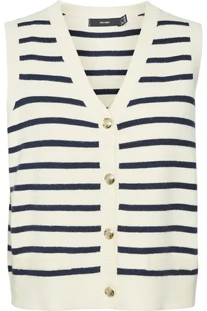VERO MODA Sleeveless Striped Cardigan