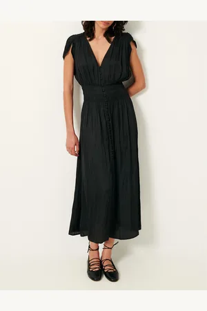 Sessun Galiane Sleeveless Smocked Midi Dress
