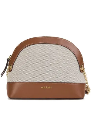 Nat & Nin Shoulder Bag in Canvas and Leather, Juliet Toile