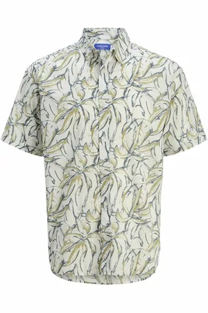 JACK & JONES Printed Cotton Shirt with Short Sleeves