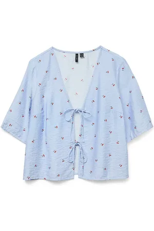VERO MODA Printed Blouse with Bows On Front