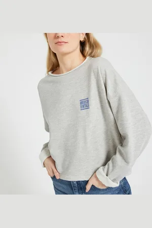 American Vintage Zofbay Boat Neck Sweatshirt in Cotton Mix