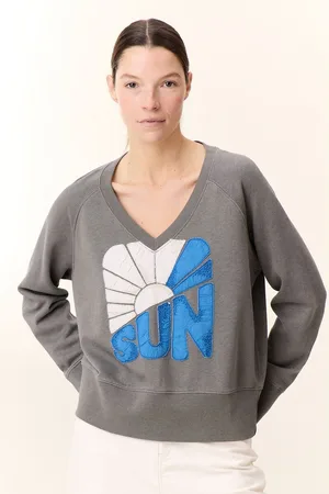 Leon & Harper V-Neck Sweatshirt with Message, Long Sleeves, SHAVI