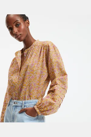 La Redoute Floral Print Shirt with Crew Neck and Puff Sleeves