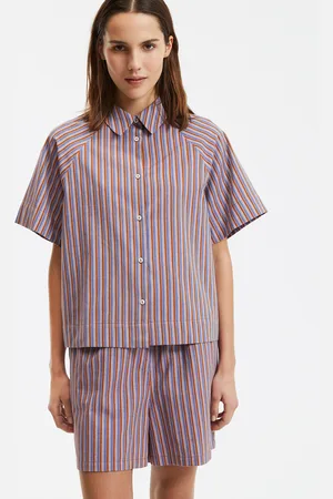 La Redoute Striped Oversized Shirt with Short Sleeves
