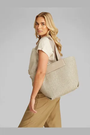 Calvin Klein Shoulder Shopping Tote Bag in Dual Fabric
