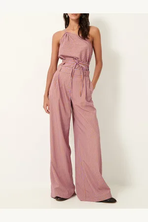 Sessun Provencia Striped Pleated Trousers with Wide Leg