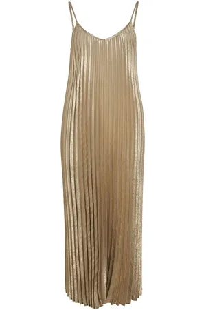 VILA Pleated, Iridescent Dress with Shoestring Straps