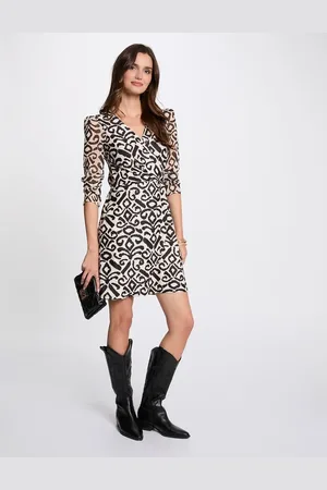 Morgan Printed A-Line Dress, Midi