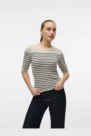 VERO MODA Crew Neck Jumper with 3/4 Length Sleeves
