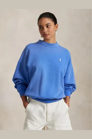 Ralph Lauren Back Logo Sweatshirt in Loose Fit with Crew Neck and Long Sleeves
