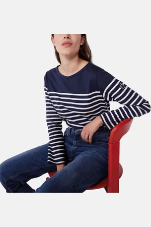 Petit Bateau Breton Striped Cotton Top with Long Sleeves