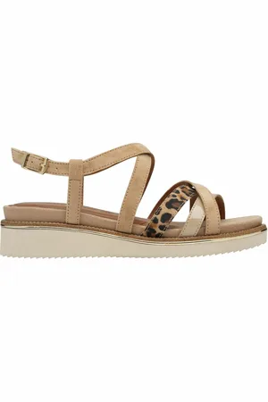 Tamaris Leather Wedge Sandals