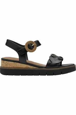 Tamaris Leather Wedge Sandals