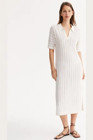 ANNE WEYBURN Pointelle Knit, Long, Straight Dress