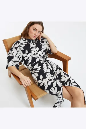 La Redoute Maxi Shirt Dress, Elbow-Length Sleeves, Printed