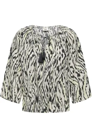 JDY Printed Blouse with Tie Collar
