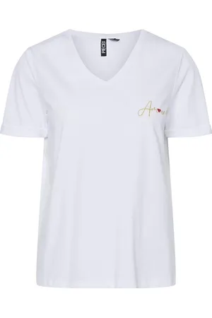 Pieces® Short-Sleeved V-Neck T-Shirt