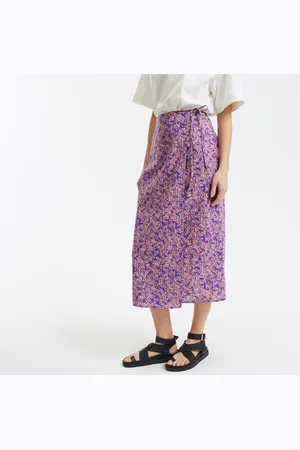 La Redoute Floral Print Maxi Skirt with Faux Wrapover