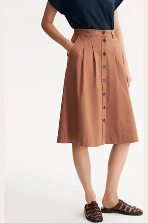ANNE WEYBURN Buttoned Mid-Length Full Skirt