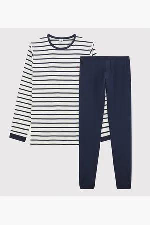 Petit Bateau Striped Organic Cotton Pyjamas with Long Sleeves, 3-12 Years
